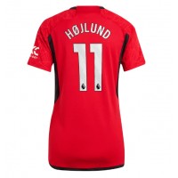 Camiseta Manchester United Rasmus Hojlund #11 Primera Equipación para mujer 2023-24 manga corta